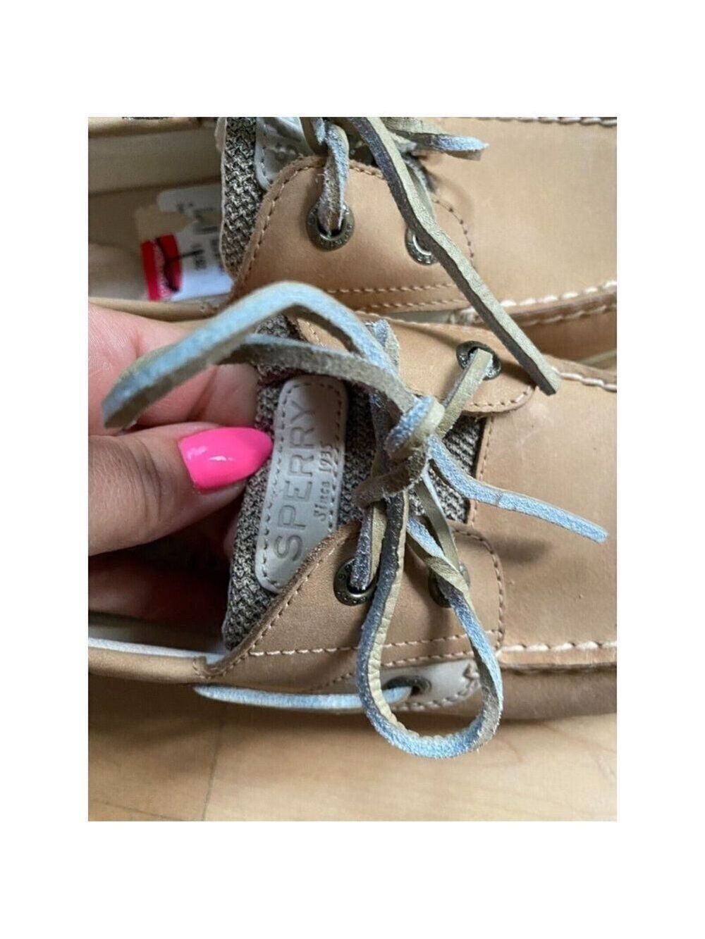 SPERRY BNWT Women boat shoe "songfish" canvas linen oat - Picture 9 of 9